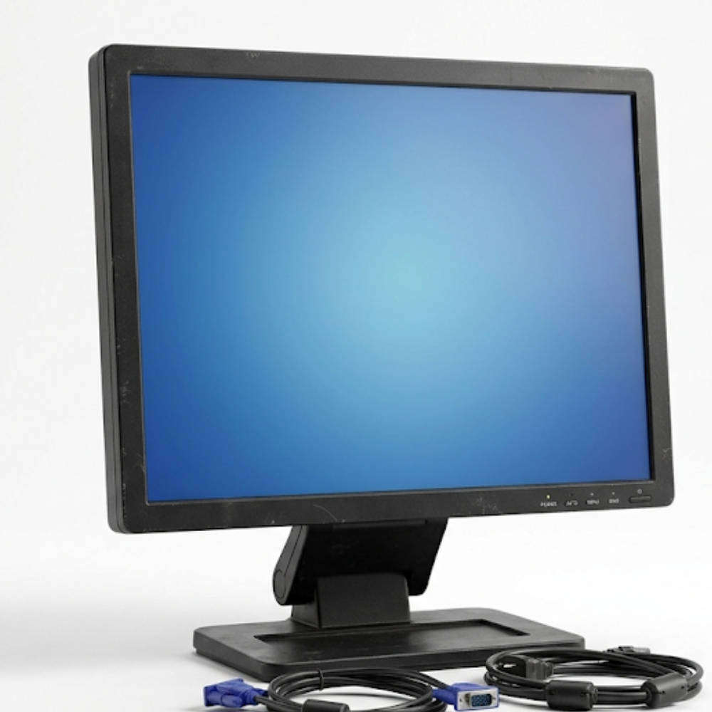 Used 19" Square LCD Monitor VGA | Dell HP Samsung LG | With Stand | Tested & Working | Budget PC