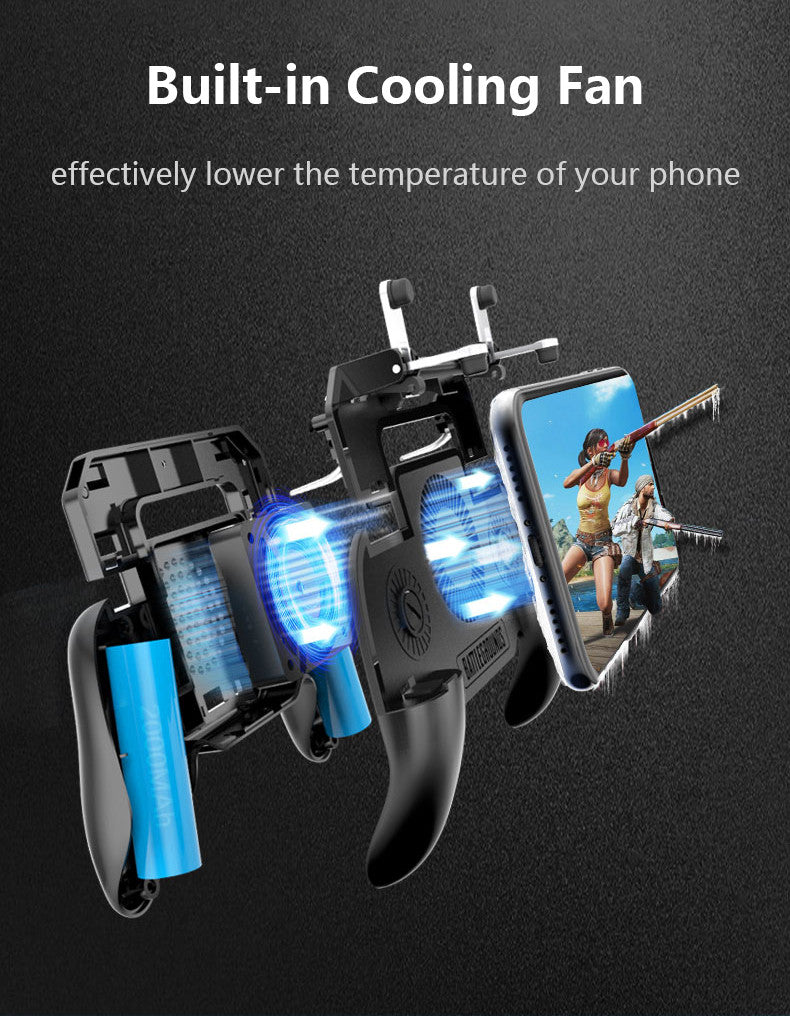 4-in-1 Mobile Gaming Controller – Cooling Fan & Power Bank