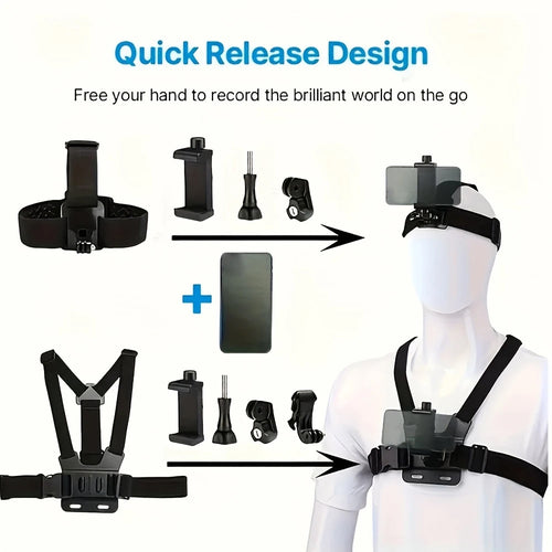 6-in-1 Phone & Action Camera Mount Harness Set