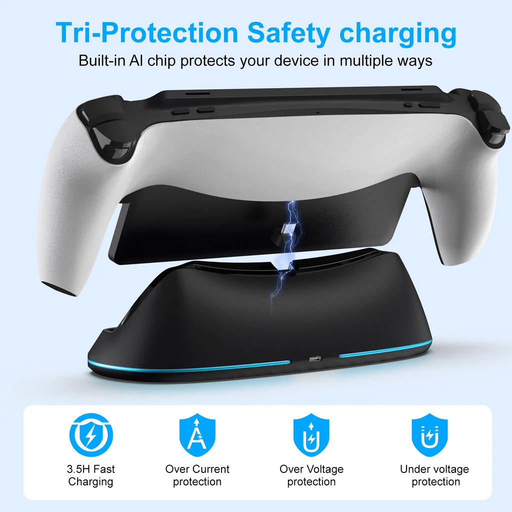 PS Portal Charging Dock – RGB 7-Mode Lighting | Tri-Protection Fast Charge Stand