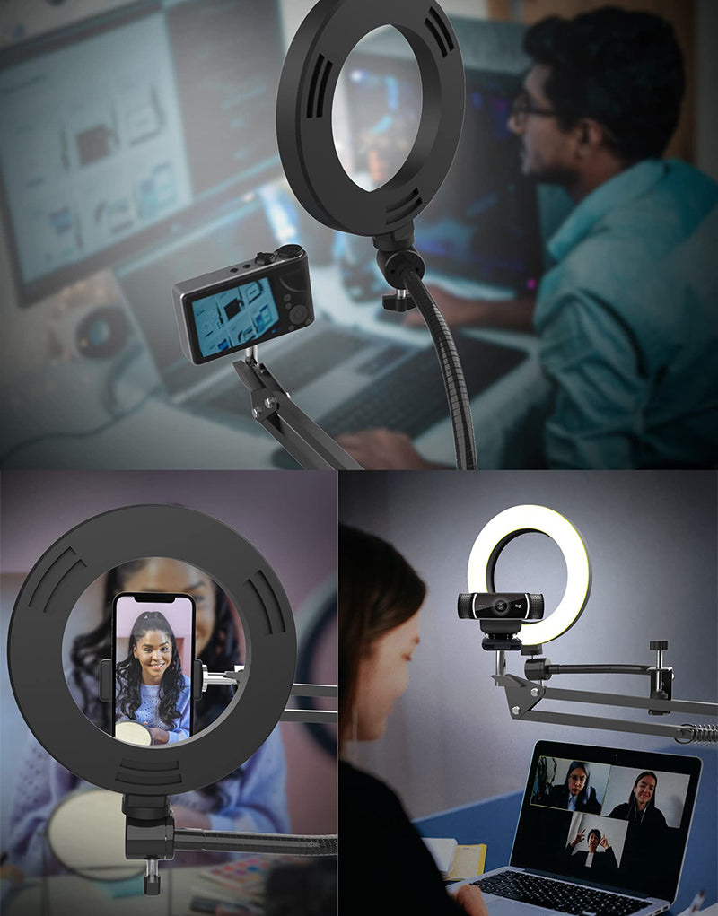 Ring Light Overhead Camera Phone Mount for Desk