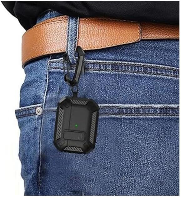 Black & Black AirPods Pro Heavy Duty Shockproof Cover Apple Case Armor Earphone + Cleaning Kit Bundle