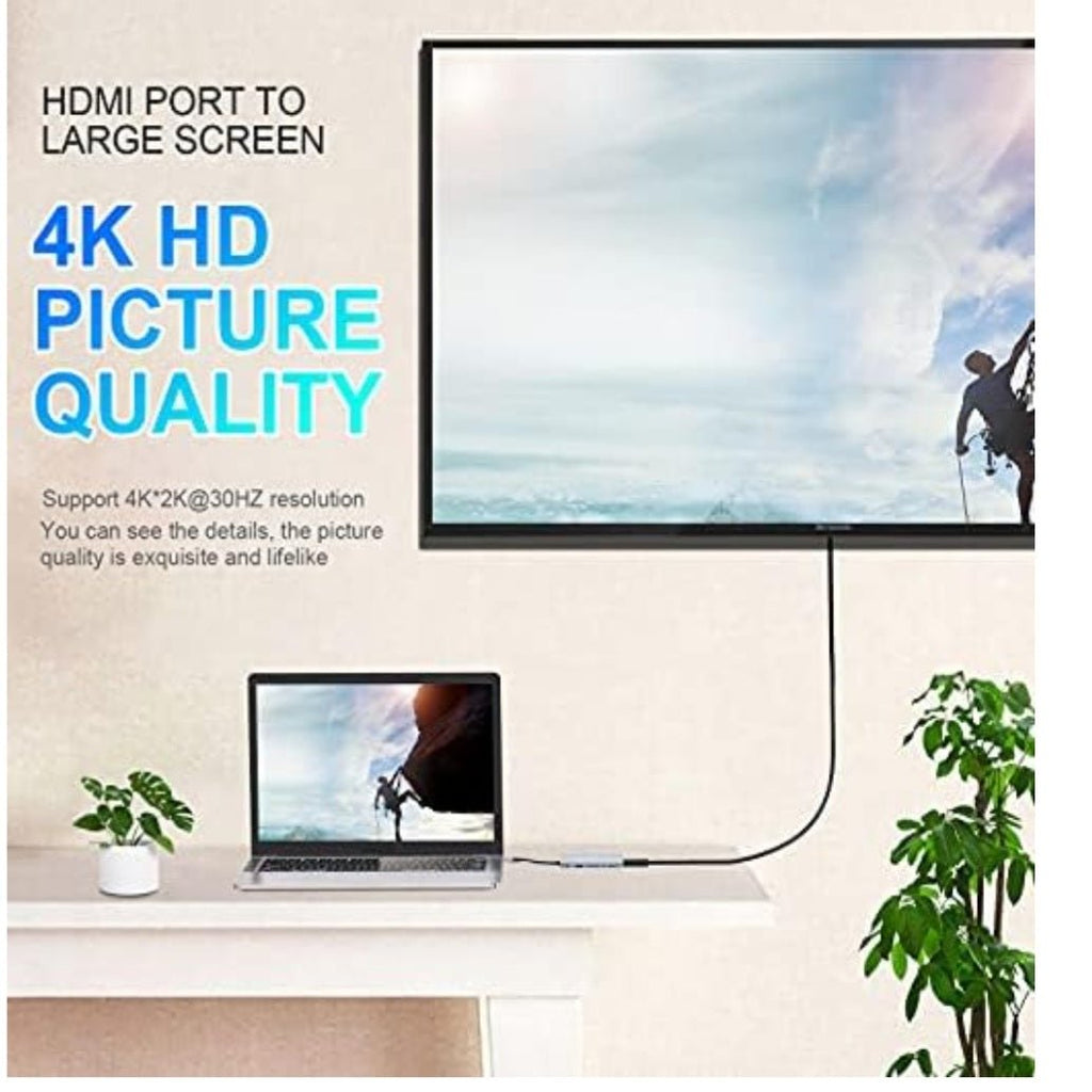 8 - in - 1 USB - C Hub Adapter – HDMI 4K, RJ45 Ethernet, SD/TF, PD Fast Charging - Leefair