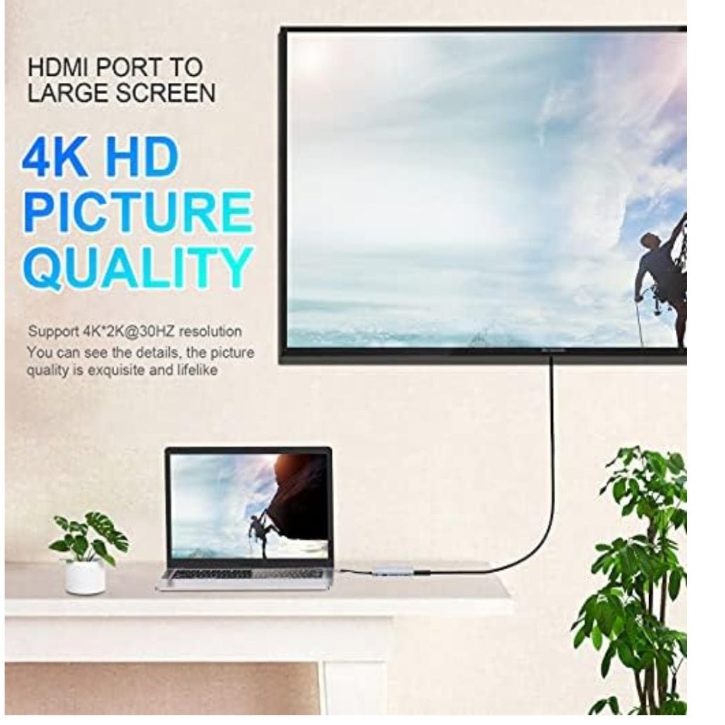 8 - in - 1 USB - C Hub Adapter – HDMI 4K, RJ45 Ethernet, SD/TF, PD Fast Charging - Leefair