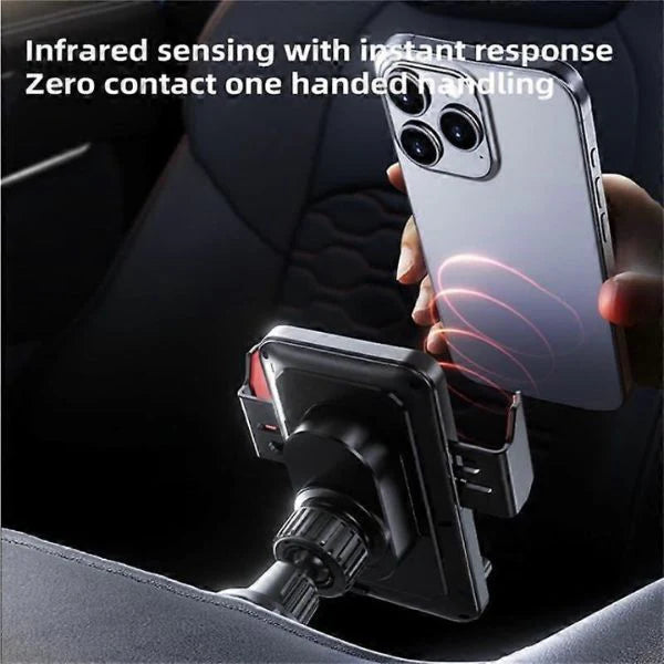 Smart Wireless Car Phone Holder – Auto-Clamp & 15W Fast Charging
