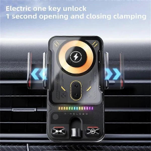 Smart Wireless Car Phone Holder – Auto-Clamp & 15W Fast Charging