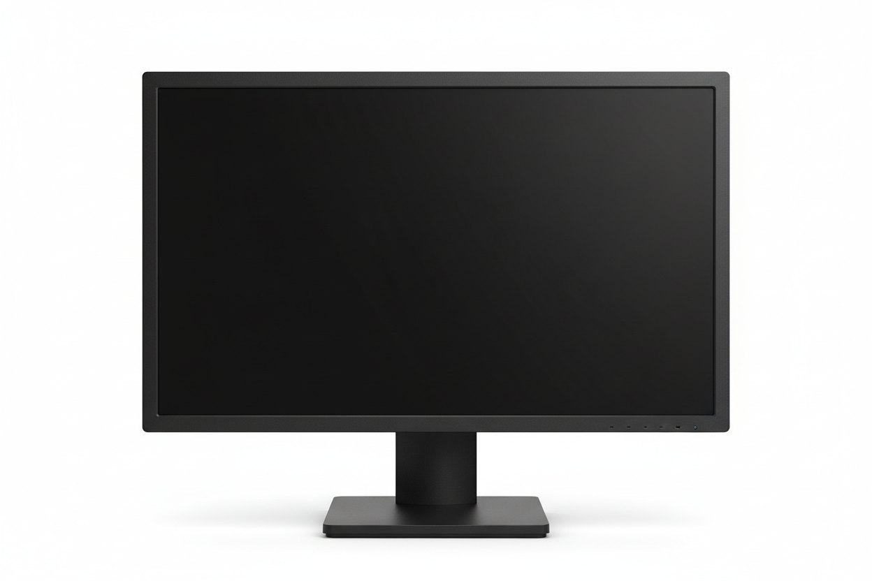 20 inch black widescreen LCD monitor on white background