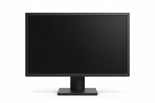 20 inch black widescreen LCD monitor on white background