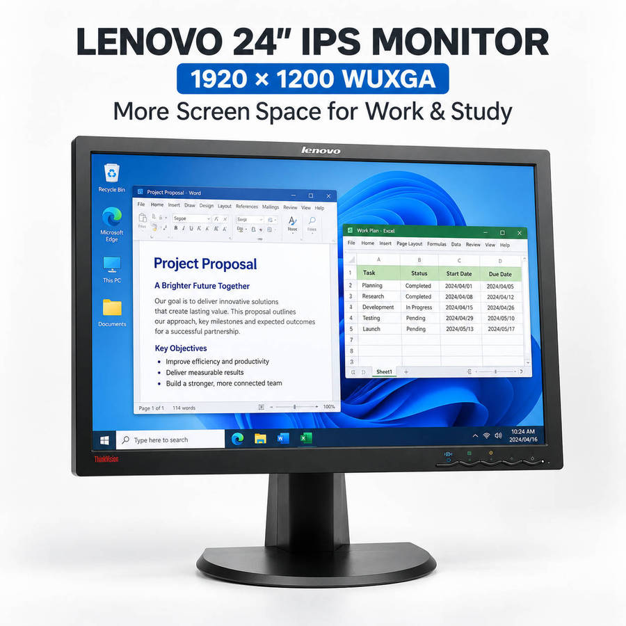 Lenovo ThinkVision LT2452p 24-inch IPS monitor front view