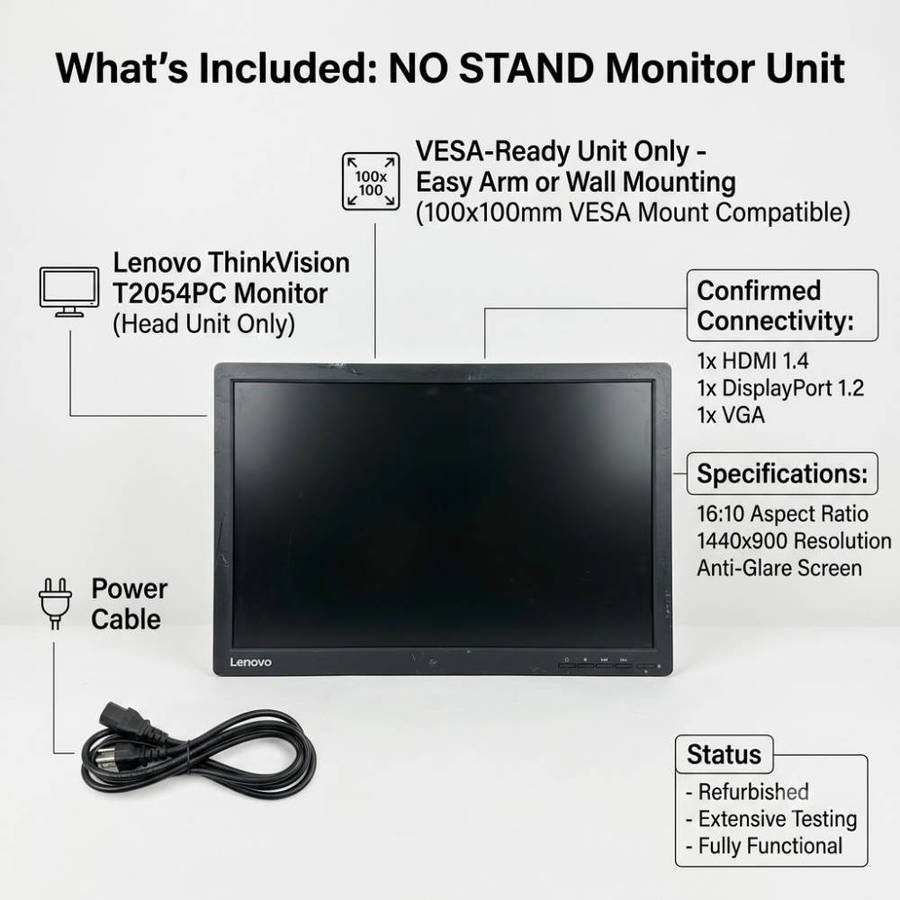 Lenovo ThinkVision T2054PC refurbished monitor product detail