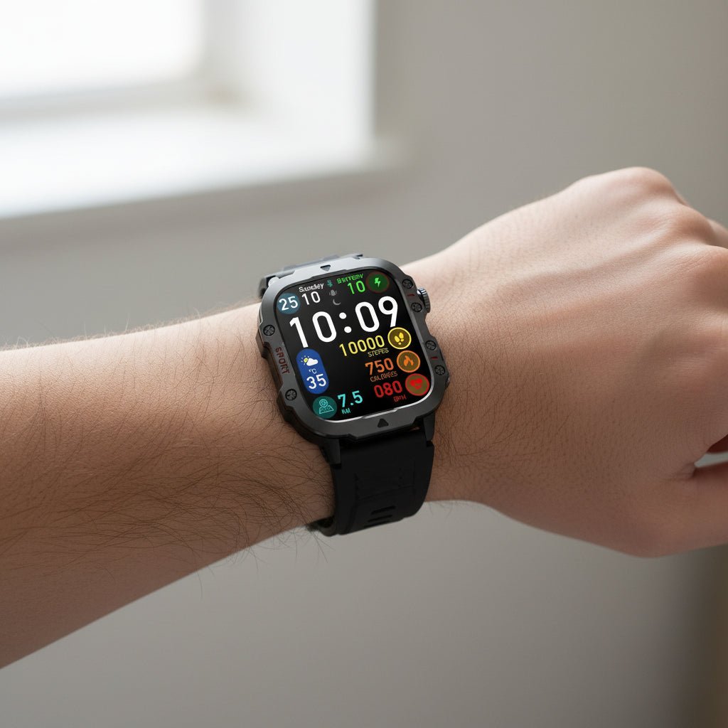 Waterproof Smart Fitness Watch with Heart Rate, Steps & Bluetooth Calling - Leefair